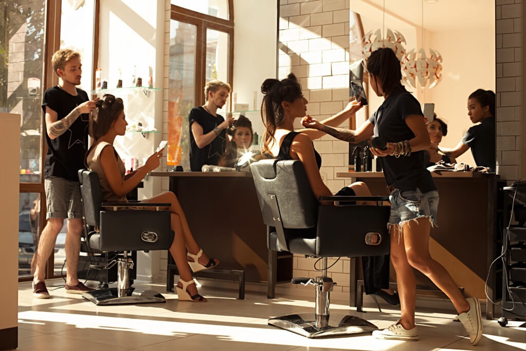 Image of busy hairdressing salon